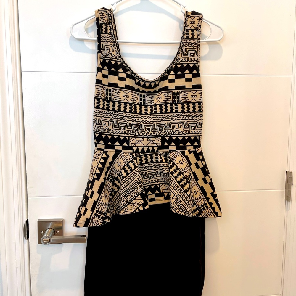 Back and Tan Mini Dress